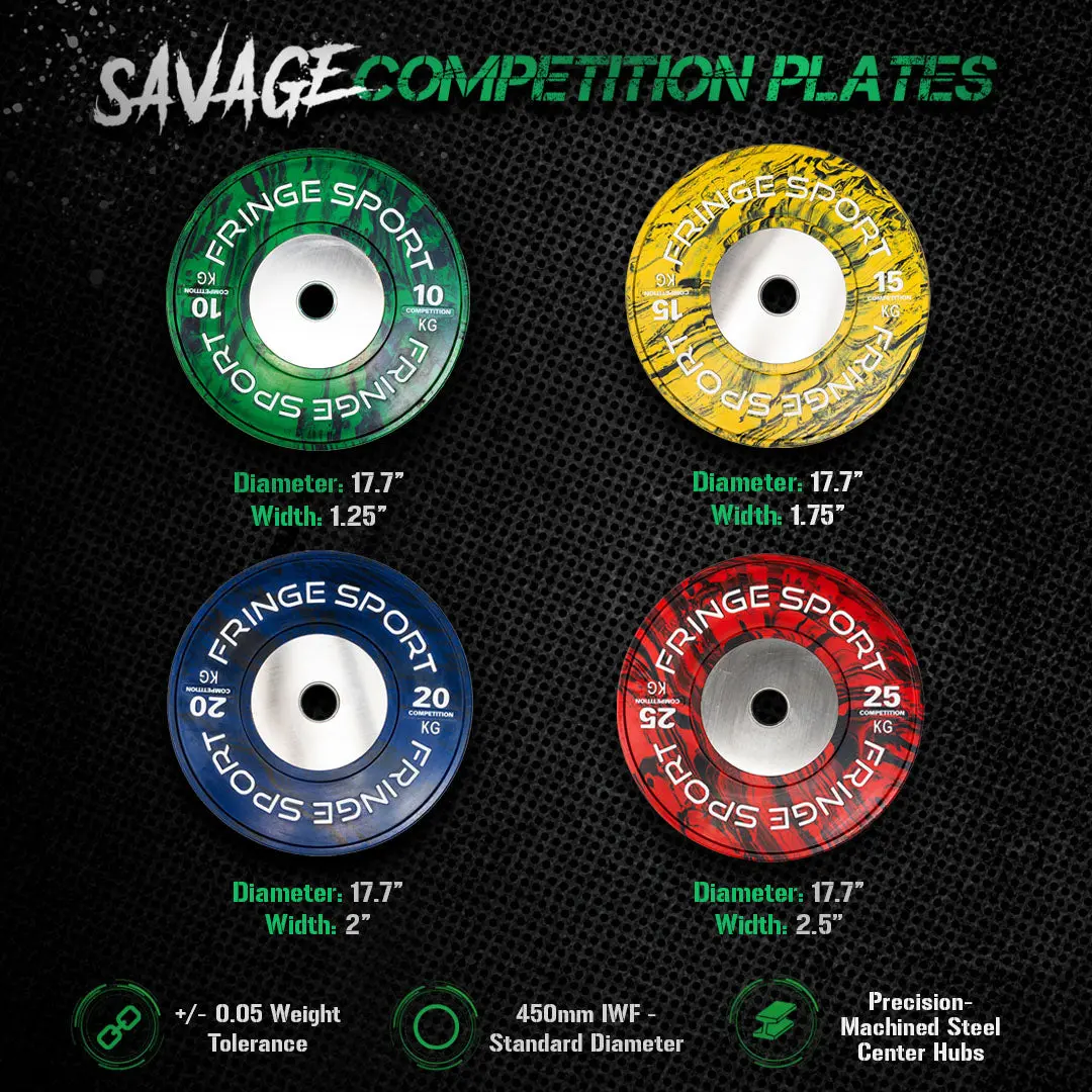 Savage Weightlifting Competition Plates - kgs - Image 2